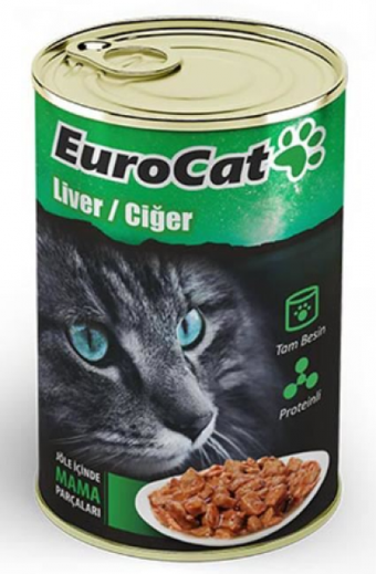 Eurocat Ciğerli Jöleli Yetişkin Yaş Kedi Maması 415 gr
