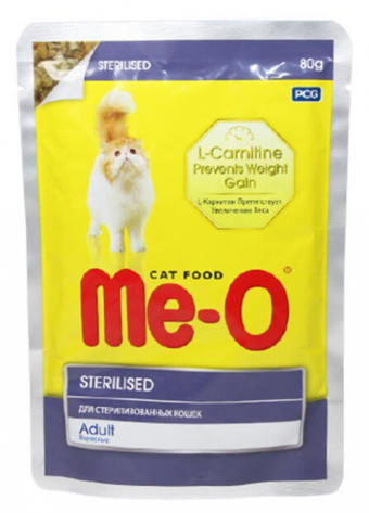 Me-O Kısırlaştırılmış Tavuklu Yetişkin Yaş Kedi Maması 80 gr