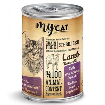 Mycat Sterilised Kısırlaştırılmış Kuzu Etli Yetişkin Yaş Kedi Maması 415 gr
