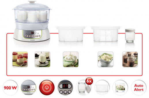 Philips VivaCollection HD9141 2 lt 6 Kavanozlu 900 W Yoğurt Makinesi