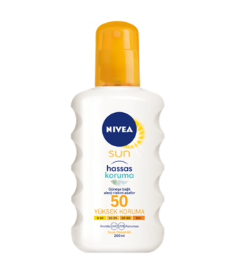 Nivea Sun Renksiz 50 Faktör Hassas Ciltler İçin Yağlı Yüz Güneş Kremi 200 ml