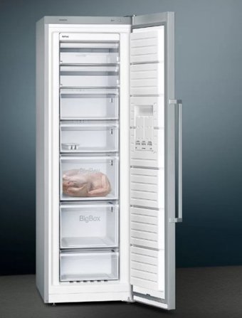 Siemens iQ300 GS36NVIF0N 7 Çekmeceli A++ Enerji Sınıfı 242 lt Dikey Solo Derin Dondurucu Inox