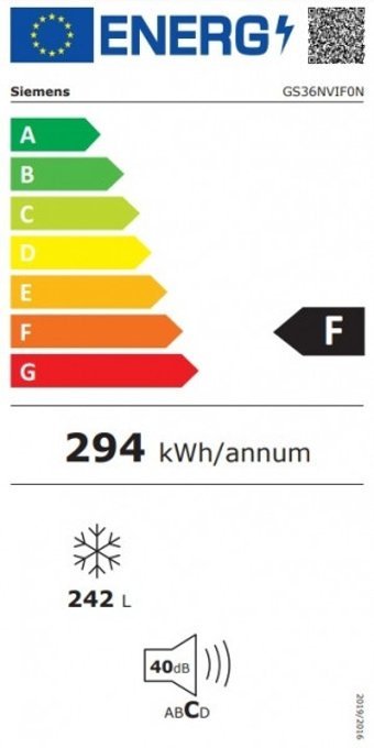 Siemens iQ300 GS36NVIF0N 7 Çekmeceli A++ Enerji Sınıfı 242 lt Dikey Solo Derin Dondurucu Inox