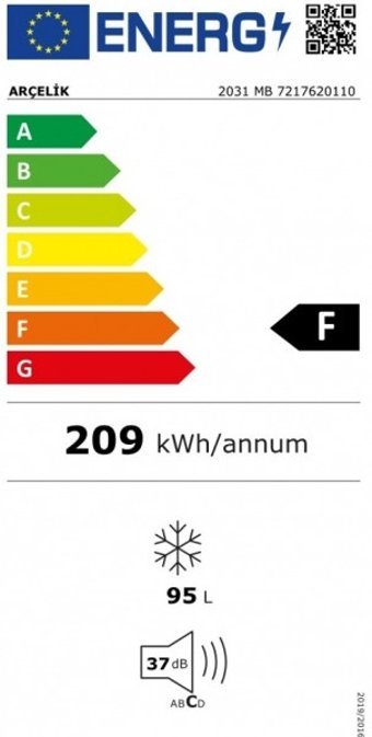 Arçelik 2031 MB Statik 1 Çekmeceli A+ Enerji Sınıfı 85 lt Dikey Solo Mini Derin Dondurucu Beyaz