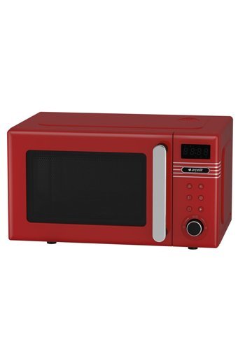 Arçelik MD 220 K Kırmızı 20 lt Izgaralı Vintage Mekanik Solo Mikrodalga Fırın