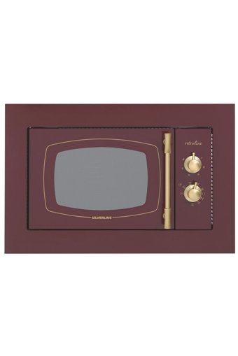Silverline MW9033R02 Bordo 23 lt Izgaralı Retro Mekanik Ankastre Mikrodalga Fırın