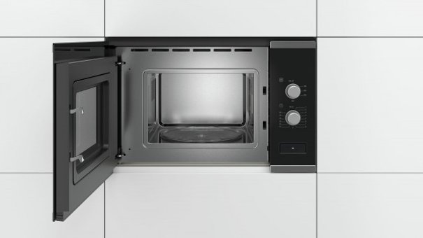 Bosch BFL520MS0 Siyah 20 lt Izgaralı Mekanik Ankastre Mikrodalga Fırın