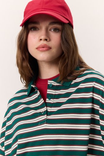 Manuka POLO YAKA ÇİZGİLİ SWEATSHIRT YEŞİL M/L Beden