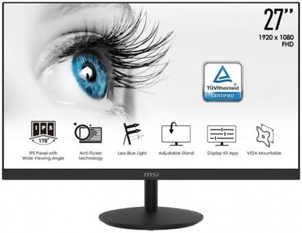 MSI Pro MP271 75 Hz 5 ms 27 inç FHD Flat IPS Hoparlörlü VGA HDMI 1920 x 1080 px LED Monitör