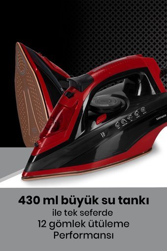 Goldmaster GM-7618K 2400 W Seramik Tabanlı Yatay Şok Buharlı Ütü
