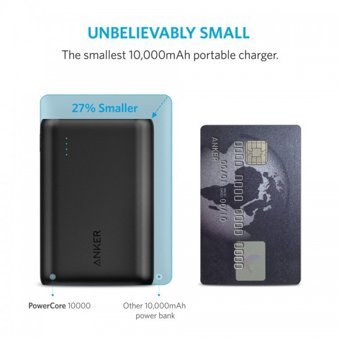 Anker PowerCore 10000 mAh Hızlı Şarj Micro USB Kablolu Powerbank Siyah