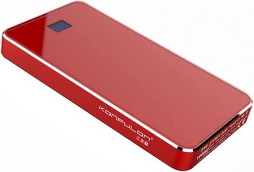 Konfulon P10 10000 mAh Hızlı Şarj Dijital Göstergeli USB & Type C Çoklu Kablolu Powerbank Kırmızı