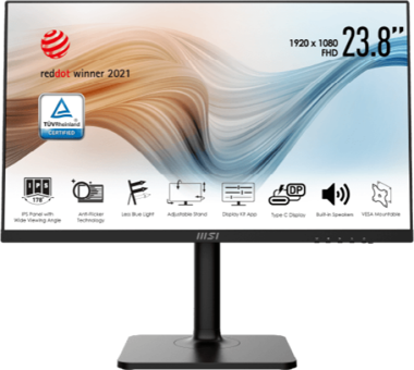 MSI Modern MD241P 75 Hz 5 ms 23.8 inç FHD Flat IPS Hoparlörlü HDMI 1920 x 1080 px LED Monitör