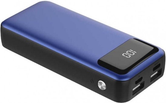 Xipin PX503 10000 mAh Hızlı Şarj Dijital Göstergeli USB & Type C Çoklu Kablolu Powerbank Mavi