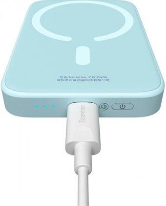 Baseus PPCXW06 6000 mAh Hızlı Şarj USB & Type C Çoklu Kablolu Powerbank Mavi