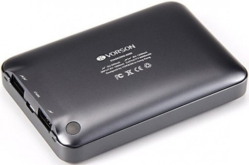 Vorson King 8000 mAh Micro USB Çoklu Kablolu Powerbank Siyah