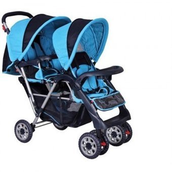 Babyhope P-738 Katlanabilir 360 Derece Dönen Tam Yatar Puset Bebek Arabası Mavi