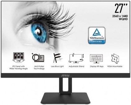 MSI Pro MP271QP 60 Hz 5 ms 27 inç WQHD Flat IPS Hoparlörlü HDMI 2560 x 1440 px LED Monitör