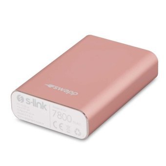 S-link Swapp IP-G7 7800 mAh Hızlı Şarj Micro USB Çoklu Kablolu Powerbank Pembe