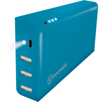Tunçmatik Mini Charge 20000 mAh Hızlı Şarj Işıklı Micro USB Çoklu Kablolu Powerbank Mavi