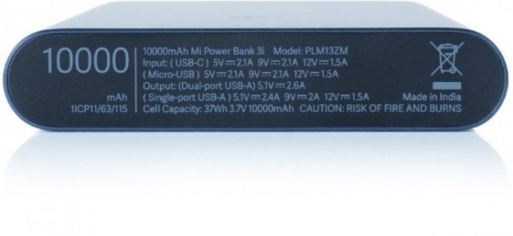 Xiaomi Mi 3 Pro 10000 mAh Hızlı Şarj USB & Type C Çoklu Kablolu Powerbank Siyah