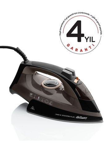 Arzum AR6030-K Steam Pro Plus 2400 W Seramik Tabanlı Yatay Şok Buharlı Ütü