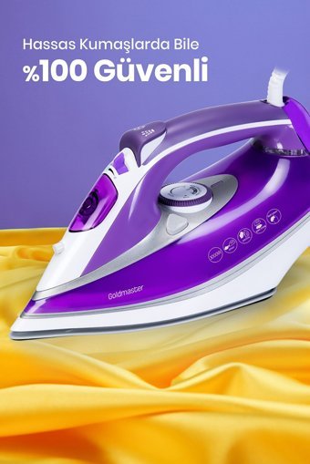 Goldmaster Deluxe GM8137 3000 W Seramik Tabanlı Yatay Şok Buharlı Ütü