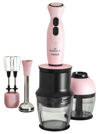 Karaca Blendfit Spiral Doğrayıcılı Rendeli Çırpıcılı 1000 W Mutfak Robotu Pembe