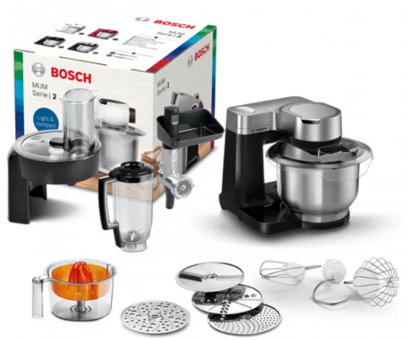 Bosch MUMS2VM40 Doğrayıcılı Rendeli Çırpıcılı 900 W Siyah Mutfak Robotu