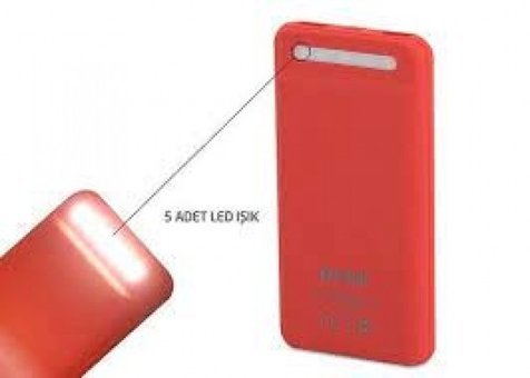 S-link IP-958 10000 mAh Hızlı Şarj Işıklı USB & Type C Çoklu Kablolu Powerbank Kırmızı