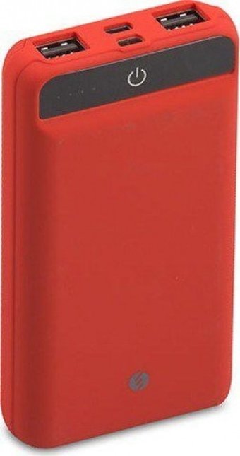 S-link IP-958 10000 mAh Hızlı Şarj Işıklı USB & Type C Çoklu Kablolu Powerbank Kırmızı