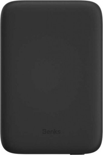 Benks MP01 5000 mAh Hızlı Şarj Mıknatıslı USB & Type C Kablolu Powerbank Siyah