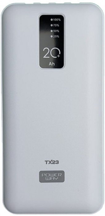 Powerway TX23 20000 mAh Hızlı Şarj Dijital Göstergeli USB & Type A Çoklu Kablolu Powerbank