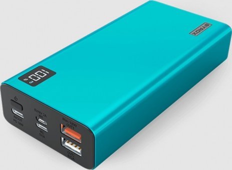 Syrox PB120 20000 mAh Hızlı Şarj Dijital Göstergeli Lightning Çoklu Kablolu Powerbank Turkuaz