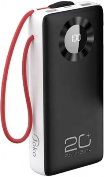 Konfulon Joko 20000 mAh Hızlı Şarj Dijital Göstergeli USB & Type C Çoklu Kablolu Powerbank