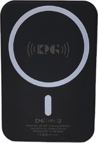 King Power Power WP-050 5000 mAh Hızlı Şarj Mıknatıslı USB & Type C Kablolu Powerbank Siyah