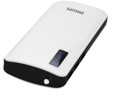 Philips DLP6006 11000 mAh Hızlı Şarj Işıklı Dijital Göstergeli Micro USB Çoklu Kablolu Powerbank Beyaz