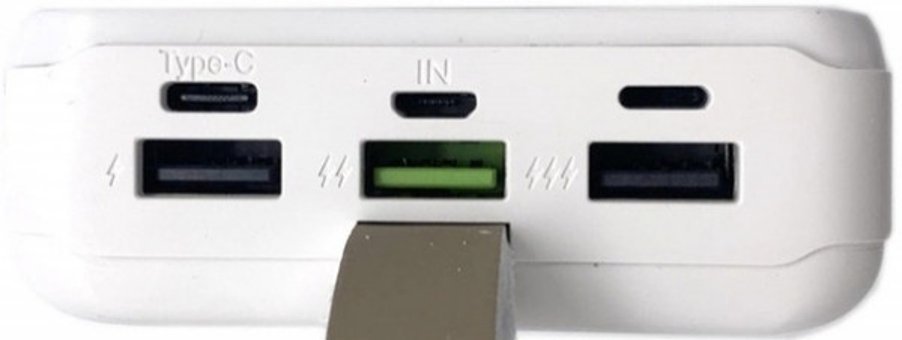 Powerway QC30 30000 mAh Hızlı Şarj Işıklı Dijital Göstergeli Lightning Çoklu Kablolu Powerbank Beyaz