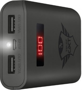 Trust Xore 10000 mAh Hızlı Şarj Işıklı Dijital Göstergeli Micro USB Çoklu Kablolu Powerbank