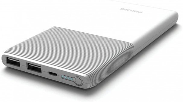 Philips DLP9001N 10000 mAh Hızlı Şarj Micro USB Çoklu Kablolu Powerbank Beyaz