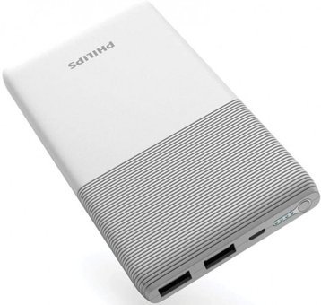 Philips DLP9001N 10000 mAh Hızlı Şarj Micro USB Çoklu Kablolu Powerbank Beyaz