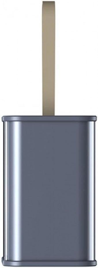 Shaza Crystal 20000 mAh Hızlı Şarj Dijital Göstergeli USB & Type C Çoklu Kablolu Powerbank Gri