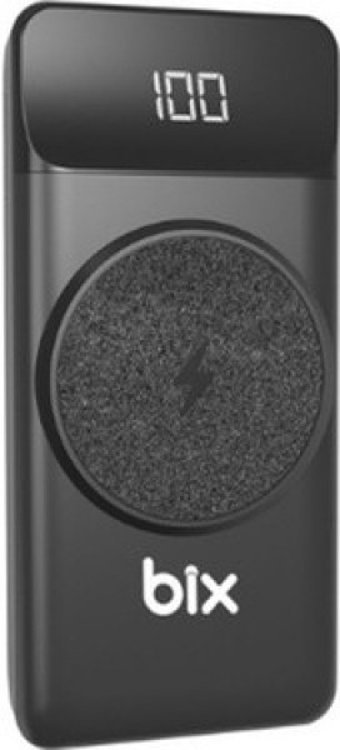 Bix PB102 10000 mAh Hızlı Şarj Dijital Göstergeli USB & Type C Çoklu Kablolu Powerbank Siyah