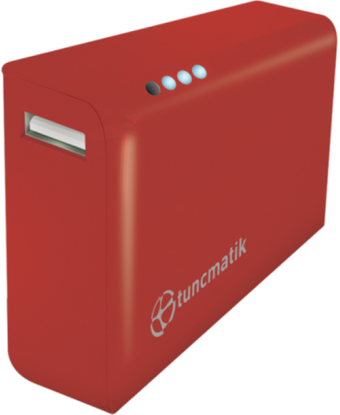 Tunçmatik Mini Charge 5000 mAh Micro USB Kablolu Powerbank Kırmızı