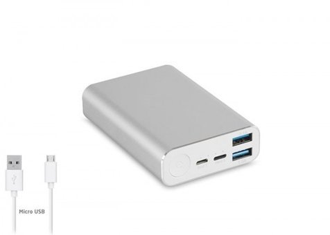 S-link Swapp IP-G15 10050 mAh Hızlı Şarj Micro USB Çoklu Kablolu Powerbank Gümüş
