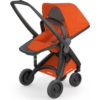 Greentom Reversible Çift Yönlü Katlanabilir Tek Elle Kapanan 360 Derece Dönen Tam Yatar Kabin Tipi Puset Bebek Arabası Kırmızı