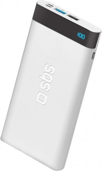 SBS 53652 10000 mAh Hızlı Şarj Dijital Göstergeli Lightning Çoklu Kablolu Powerbank