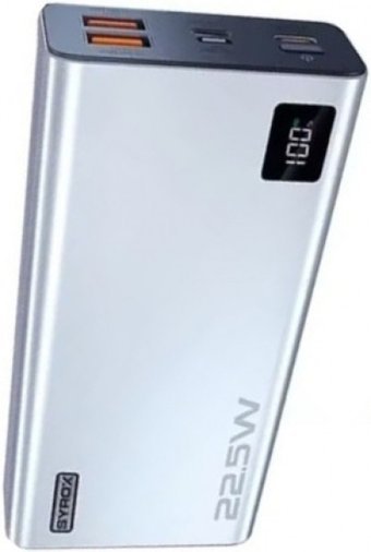 Syrox PB225 20000 mAh Hızlı Şarj Dijital Göstergeli Lightning Çoklu Kablolu Powerbank Beyaz