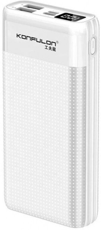 Konfulon A30 20000 mAh Hızlı Şarj Dijital Göstergeli USB & Type C Çoklu Kablolu Powerbank Beyaz