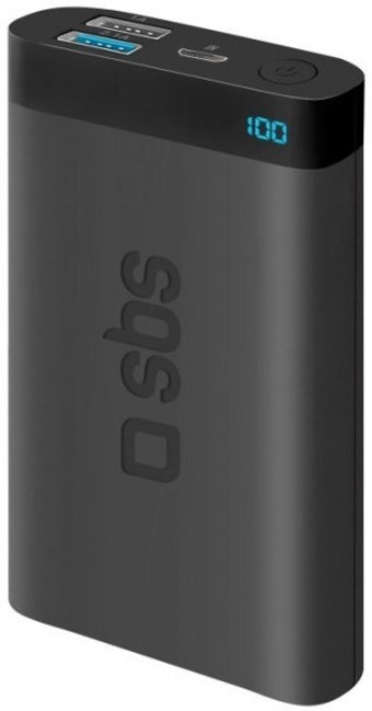 SBS 62234 8000 mAh Hızlı Şarj Dijital Göstergeli Micro USB Çoklu Kablolu Powerbank Siyah